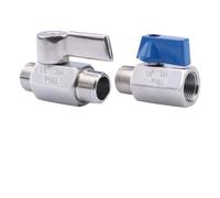 1/8" 1/4" 3/8" 1/2" 3/4" 1" BSP Female Male 304 316 Stainless Steel Sanitary Mini Ball Valve Homebrew With Handle Food Grade(1",MALE TO MALE_BLUE HANDLE_BSP SUS 316L)