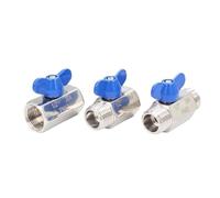 1/8" 1/4" 3/8" 1/2" 3/4" 1" BSP Female Male 304 Stainless Steel MIni Shut Off Ball Valve with Butterfly Handle Sanitary Homebrew(3l8 BSP Female)