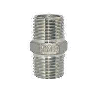 1/8 1/4 3/8 1/2 3/4 1" Male Thread Hex Nipple Union 304 Stainless Pipe Fitting Connector Coupler Water Oil air Thread Adapter(3/8")