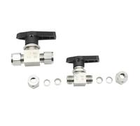 1/8" 1/4" 3/8" 1/2" 3/4" 3 4 6 8 10 12-25mm OD Tube Compression Union Ball Valve(3.175mm 1l8 Inch,SS316L)
