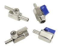 1/8 1/4 3/8 1/2 3/4 BSP Female Male To 6-20mm Hose Barb 304 Stainless Steel Sanitary Mini Ball Valve Homebrew With Handle(3/8",BSP FEMALE_BLUE HANDLE_13MM BARB)