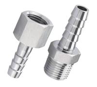 1/8" 1/4" 3/8" 1/2" 3/4" BSP NPT Male Female To 4 5 6 8 10 12 14 16 19 25 Mm Hose Barb 304 Stainless Steel Pipe Fitting Connetor(NPT Male,19MM BARB OD_1/8")
