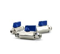 1/8" 1/4" 3/8" 1/2" BSP Female Male x 4 6 8 10 12 16mm Push in Mini Sanitary Ball Valve Homebrew Beer SUS304 Stainless with Blue(1/2",Male_10MM)
