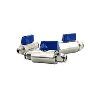 1/8" 1/4" 3/8" 1/2" BSP Female Male x 4 6 8 10 12 16mm Push in Mini Sanitary Ball Valve Homebrew Beer SUS304 Stainless with Blue(BSPT Male_6MM)