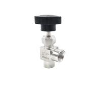 1/8" 1/4" 3/8" 1/2" BSP Female Screw Adjustable Needle Valve 90 Degree Stainless Steel 304 ON/OFF(1/4")