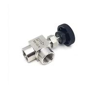 1/8" 1/4" 3/8" 1/2" BSP Female Screw Adjustable Needle Valve 90 Degree Stainless Steel 304 ON/OFF(3/8")