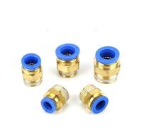 1/8" 1/4" 3/8" 1/2" BSP Male Thread Straight Pneumatic Pipe Fitting Push in Quick Hose Connector Fit Tube OD 4mm 6mm 8mm 10mm(Tube OD 6mm 1/2")