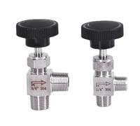 1/8" 1/4" 3/8" 1/2" BSP NPT Male Elbow 90 Degree Angle Needle Valve Crane Elbow 304 Stainless Flow Control Water Gas Oil(3/8",NPT)