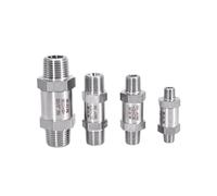 1/8" 1/4" 3/8" 1/2" BSP NPT Male to Male One Way Check Valve Non-Return Inline 304 Stainless Steel(3/8",NPT)