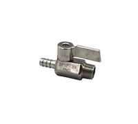 1/8"" 1/4"" 3/8"" 1/2"" BSP x 7/12mm Hose Barb Mini Sanitary Ball Valve Homebrew Beer SUS 304 Stainless Steel with Stainless Hanlde 56789(MALE-8MM Barb,0.5 Inch)