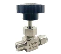 1/8" 1/4" 3/8" 1/2" BSPT Male To 6 8 10 Mm Tube Union Compression Straight Elbow 304 Stainless Steel Needle Valve Flow Control(Straight,6MM_1/2")