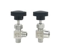 1/8" 1/4" 3/8" 1/2" Male Female Elbow 90 Degree Needle Valve Crane Elbow 304 Stainless Flow Control Water Gas Oil(1/2",Female to Male)
