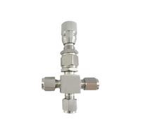 1/8" 1/4" 3/8" 4 6 8 10 12mm OD Tube Compression Bulkhead Tee 304 Stainless Shut-Off Measuring Microneedle Valve Water Gas Oil(9.52mm)