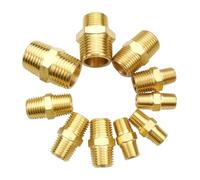 1/8" 1/4" 3/8" NPT BSPT Male Hex Nipple Reduing Brass Pipe Fitting Connector Adapter For Water Oil Fuel Gas Pressure gauge(NO2)