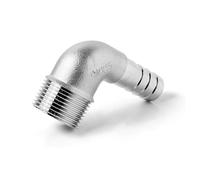 1/8" -2 "BSPT External Thread 6 8 10 12 14 15-50mm Barb Hose Elbow 90 Degrees 304 Stainless Steel Pipe Fitting Connector(3l8 inch-10mm)