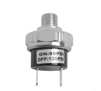 1/8-27 NPT Air Pressure Control Switch for Air Compressor, 90-120 PSI Pneumatic Valve Regulator, Metal Tank Train Suspension Parts, Silver(90-120PSI)