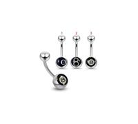 (1) 8 Ball 316L Surgical Steel Curved Belly Banana