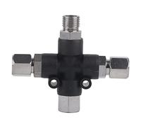 1/8" BSP Hose Splitter, 3 Way Hose Manifold Adaptor Metal Quick Connect Fittings Multi-Function Spray Connector with 1 Air Pump for Airbrush