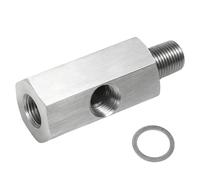1/8" BSPT to NPT Adapter Tee, Oil Pressure Sensor Turbo Feed Line Gauge | Precision machined for leak-proof seal, fits multiple car models, ideal for turbo, hydraulic & industrial use