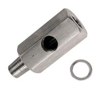 1/8" BSPT to NPT Adapter Tee with Gasket - Oil Pressure Sensor Adapter Fitting for Turbocharger Supply Feed Line & Gauge Installation