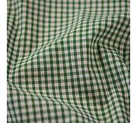 1/8" Checked Squares Polycotton Gingham Fabric Check Material Soft Dress Crafts Uniforms Table Cloth Bunting | 44" - 112 cm Wide (Emerald Green, Per Metre)