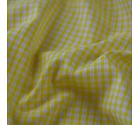 1/8" Checked Squares Polycotton Gingham Fabric Check Material Soft Dress Crafts Uniforms Table Cloth Bunting | 44" - 112 cm Wide (Yellow, Per Half Metre)