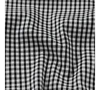 1/8" Checked Squares Polycotton Gingham Fabric Check Material Soft Dress Crafts Uniforms Table Cloth Bunting | 44" - 112 cm Wide (Black, Per Half Metre)