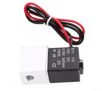 1/8" for NPT Normally Closed DC 12V Two-Way Solenoid Valve for Air, Water & Oil - Anodized Aluminum Body, Nitrile Seal, Fast for Response <50ms, IP65 Rated