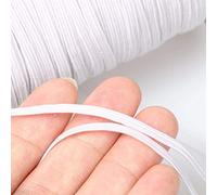 1/8 inch Elastic White 10 Metres-3mm Elastic Corded Flat Cord Thin Elastic Dressmaking Waistband Headbands for Sewing Clothing, Knitting, DIY Projects, Skirt & Trouser Waistband 3