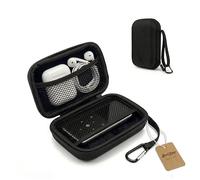 1.8 inch MP3 Player Hard Shell Zipper Case - Dual Mesh Layers, Carabiner, Portable Travel Bag for Earbuds & USB Cables, Black