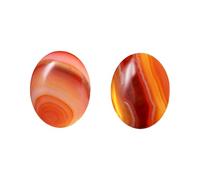 1.8 Inch Thumb Worry Stones for Anxiety, Crystals and Healing Stones for Relief Meditation Yoga Spiritual Reiki Positvity, Palm Polished Stones Pocket Gemstone. (Red Banded)