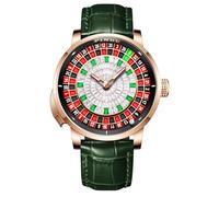 1.8 Inches Roulette Wheel Automatic Watches for Men, NH35A Movement Design Button Control, Sapphire Glass Automatically 50M Waterproof Mens Unique American Style Roulette, Mechanical Watch for Game