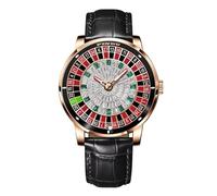 1.8 Inches Roulette Wheel Automatic Watches for Men, NH35A Movement Design Button Control, Sapphire Glass Automatically 50M Waterproof Mens Unique American Style Roulette, Mechanical Watch for Game