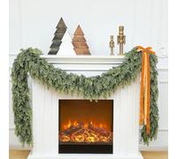 1.8 m / 2.7 m Christmas Garland Made of Pine Wood, Green Gradient Realistic Cedar Garland, Artificial Pine Cypress Garland for Christmas, Holiday, Fireplace, Centrepiece