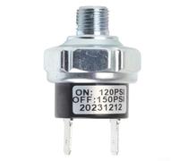 ：1/8 NPT Air Pressure Control Switch For Air Compressor, Metal Pneumatic Valve With 1/8-27 NPT Thread, Compatible With 90-120PSI Or 120-150PSI Range, Automatic Regulation(120-150PSI)