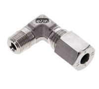 1/8'' NPT Male x 6L Stainless steel 90 deg Elbow Cutting ring 315 Bar DIN 2353