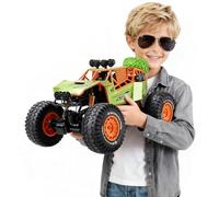1:8 RC Car Climbing 4WD Off-Road Remote Control Monster Truck with 2 Batteries, 30+ Min Play, 9KM/H Hobby Toy Brushed,Large 47CM for Adults and Kids Multiplayer Play Vehicles Truck (Cyan-Orange)