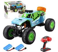 1:8 RC Car Climbing 4WD Off-Road Remote Control Monster Truck with 2 Batteries, 30+ Min Play, 9KM/H Hobby Toy Brushed,Large 47CM for Adults and Kids Multiplayer Play Vehicles Truck (Blue-Green)