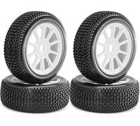 1/8 Scale Blockade Off-Road Buggy Tire 17mm Hex RC Wheels & Tyre with Foam Inserts RC Tire Compatible with ARRMA Typhon 3S/6S HongNor FS Racing HSP Hyper KYOSHO MP10（4 PCS）