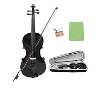 1/8 Size Black Basswood Acoustic Violin Fiddle Starter Set With Case Bow Strings For Beginners Students