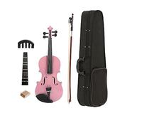 1/8 Splint Bright Acoustic Violin Fiddle With Box Case Bow Kits Beginner Matte Violin Musical Instruments (Color : Pink)