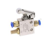 1/8" Threaded Air Pneumatic 2 Position 3 Way Roller Lever Mechanical Valve TAC2-31P Pneumatic Switch Valve IDGTTLDF(With 8mm Fitting)