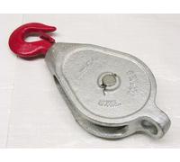 1.8 Ton 10" Red Head GMI Single Sheave Block With Swivel Hook Galvanised - 32MM Wire Rope Safety Lif