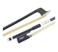 1/8 White Horsehair Carbon Fiber Violin Bow Violin Accessories Musical Note Carved Ebony Frog w/Colored Shell