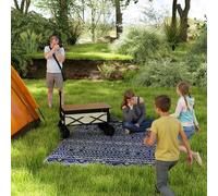 Outsunny 1.8 x 2.7m Reversible Outdoor RV Rug, Geometric, Blue and White, none