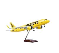 1/80 For A320 NEO Spirit Airlines Model Plane 47CM Collector's Showcase Gift Enthusiasts(Without light)