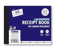 1-80 Pages Numbered Receipt Book, Half Size/Full Size Duplicate Receipt Book for Business, Home, Office, Shop and Warehouse - NO Carbon Required (2 x 1-80 Numbered Pages Half Size Receipt Book)