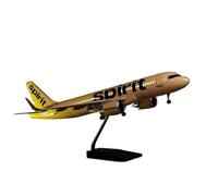 1 80 Scale Aircraft For A320NEO Spirit Aviation Model Light Wheeled Landing Gear Model Die-cast Resin Aircraft Miniatures Set(With light)
