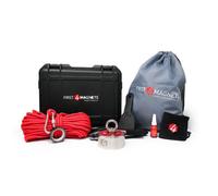 1,800kg Pull - Apex 360° Magnet Fishing Kit with Super High Power 90mm Neodymium Magnet | Gloves, Thread Locker, 20M Rope, Cloth, Bag, Tape and Branded Box | Recovery & Treasure Hunting