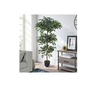 1.85m Artificial 3-Tier ZZ Plant Tree Plant with White Edges Leave & Realistic Trunk in Green The hot sale Green